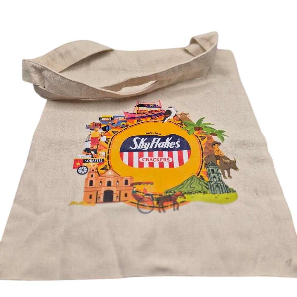 SkyFlakes Crackers Filipino Canvas Tote Bag Cream Philippines Souvenir Shopper